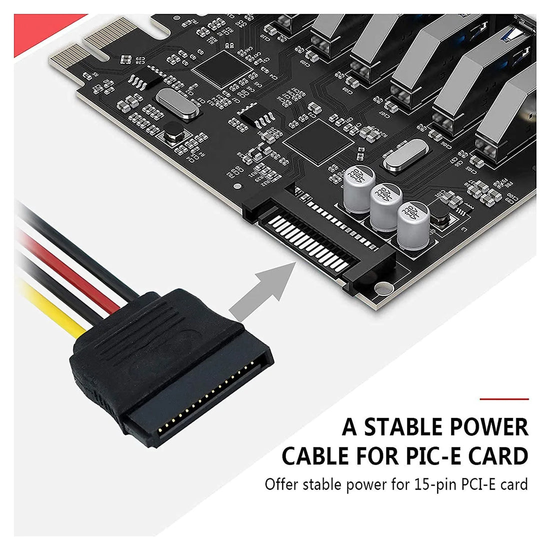15 Pin SATA Power Y-Splitter Cable SATA Male to Dual Female Cable for Hard Disk Drive Adapter Cable