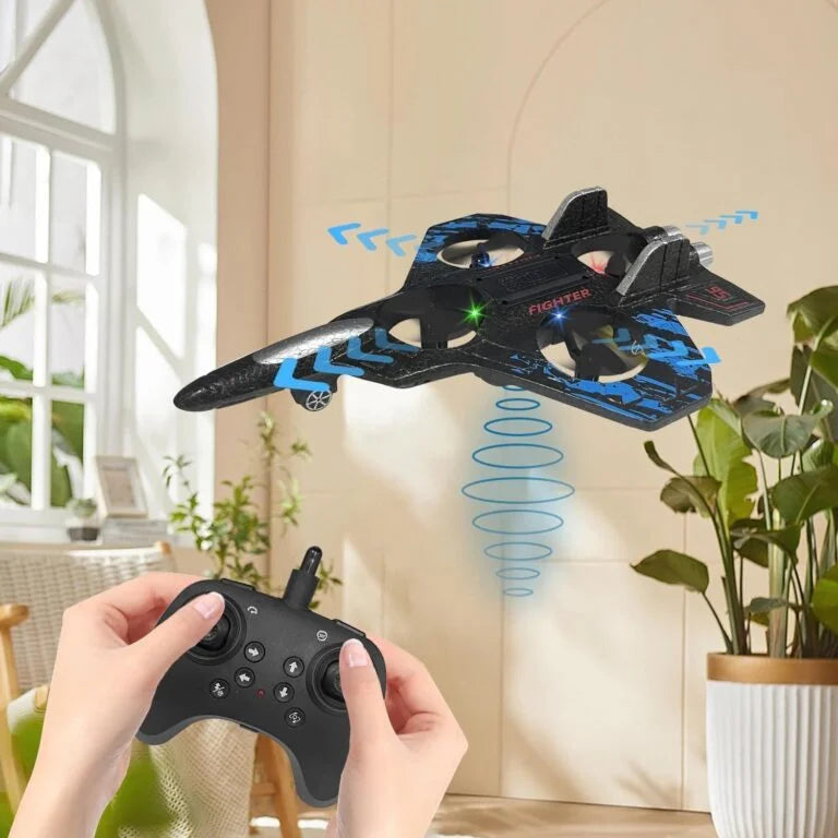 JP30 Star Fighter RC Plane, 2.4G Remote Control flying Airplane Toy with LED Lights, 360° Tumbling