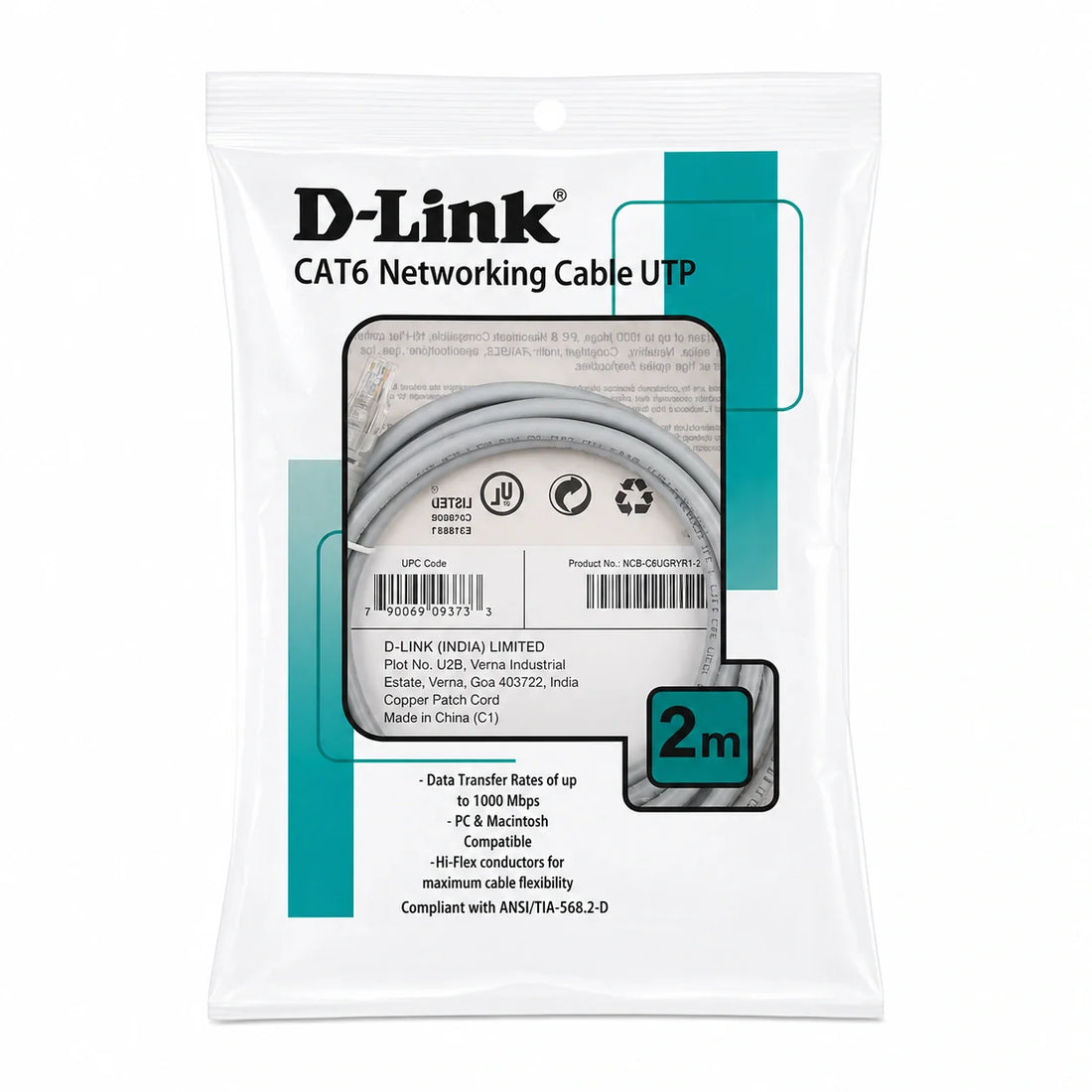 D-Link Original Patch Cord cat 6 - (2 Meter)
