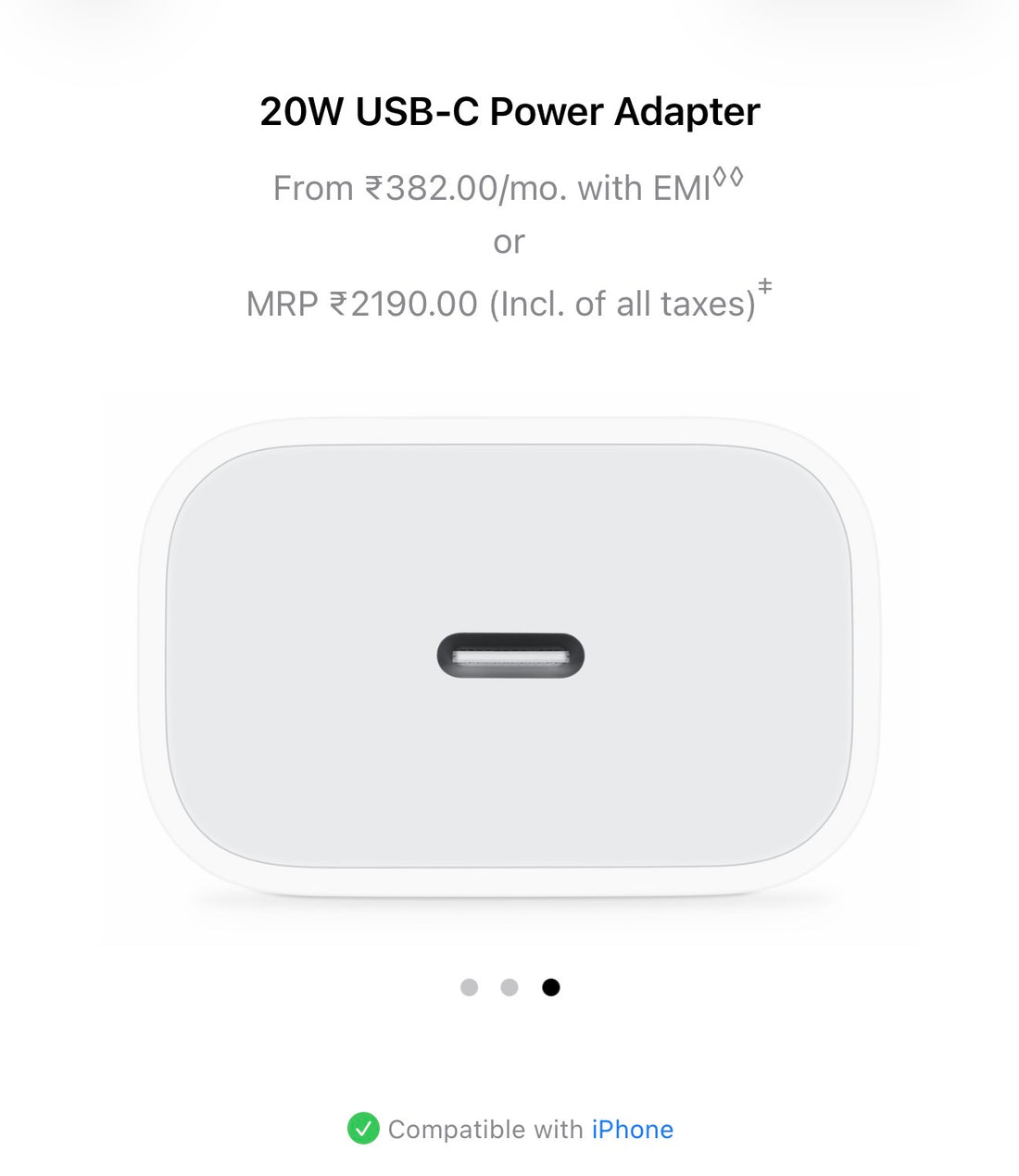 20w adapter apple – 1 year service warranty