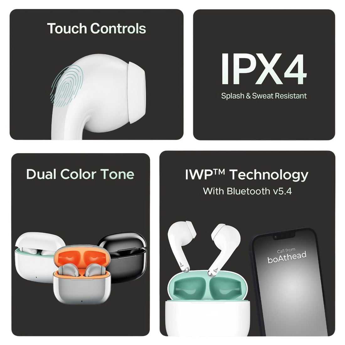 20628 Airdopes 30H Battery, ENx Tech, ASAP Charge, Flex-Fit Ear Tips,Stream Ad Free Music via App Support, Bluetooth Earbuds