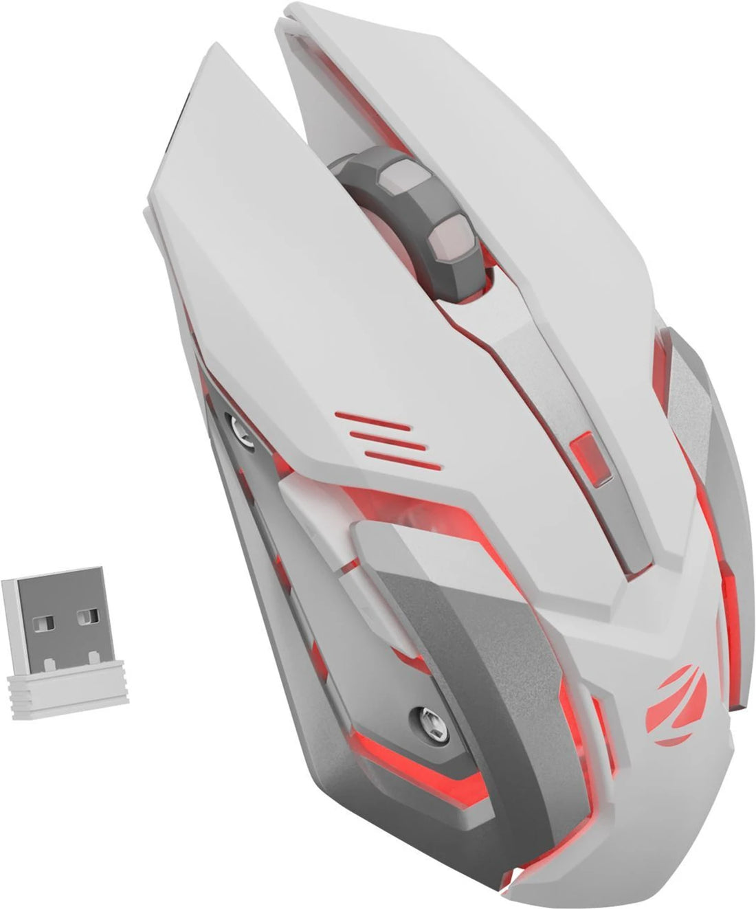 ZEBRONICS Transformer Pro (Zeb-NWK 1) Wireless Standard Multi-device Keyboard Compatible with Desktop, Laptop, Mac Gaming Keyboard & Mouse, 2.4GHz, 4000 DPI, LED Modes,Type C, Al body (White)