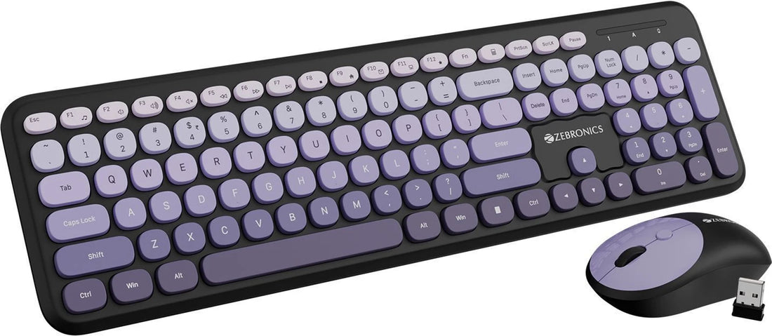 ZEBRONICS Zeb-Companion 302 (Purple) Wireless Standard Desktop Keyboard Compatible with Desktop, iPad, Laptop, Mac, Tablet (Purple)